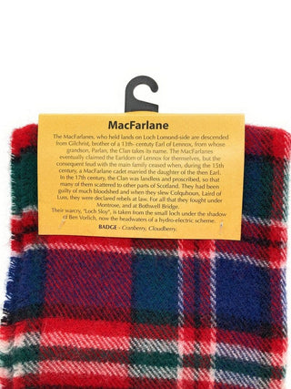 Pure Lambswool MacFarlane Tartan Scarf By Ingles Buchan