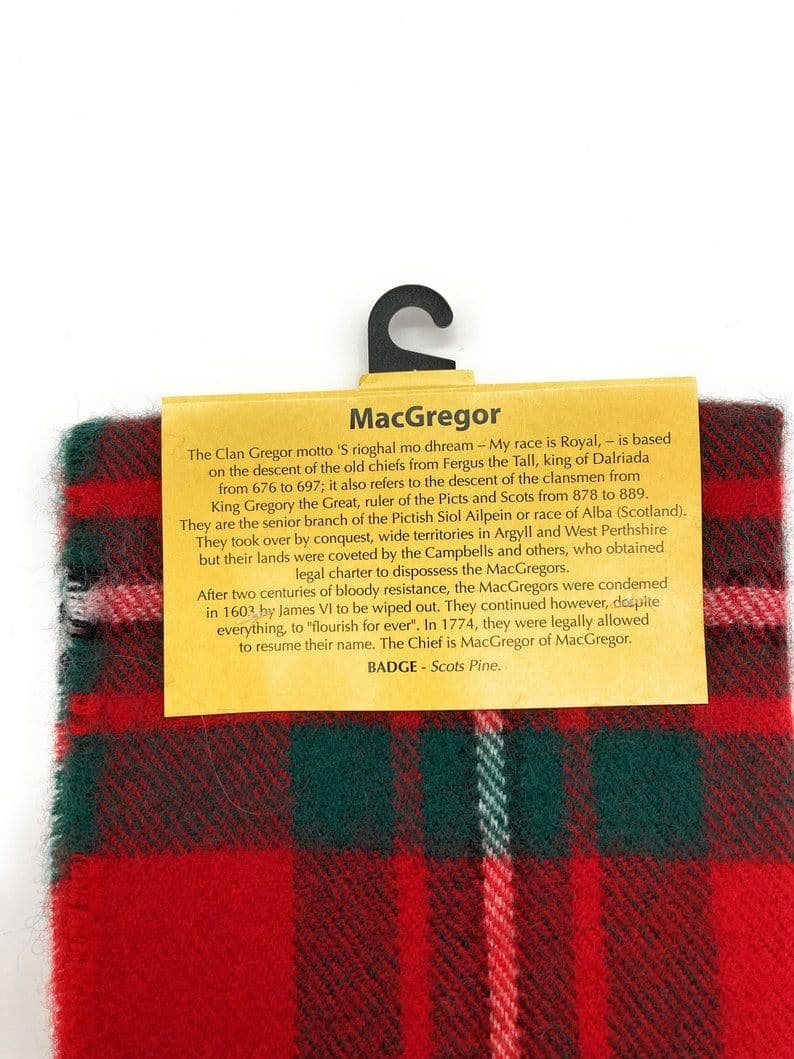 Pure Lambswool MacGregor Tartan Scarf By Ingles Buchan of Scotland
