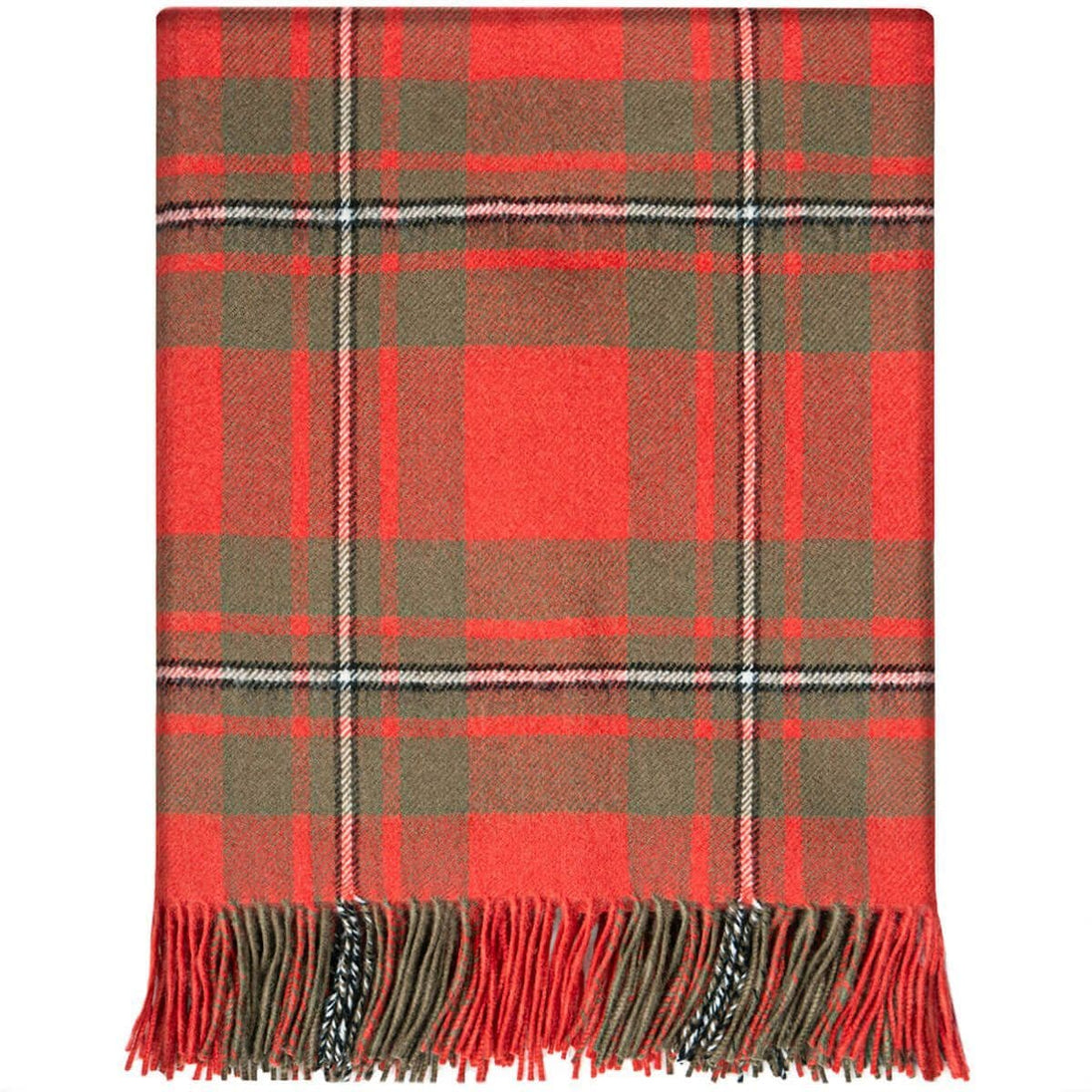 Pure Lambswool MacGregor Weathered Tartan Rug/Blanket - Made in Scotland