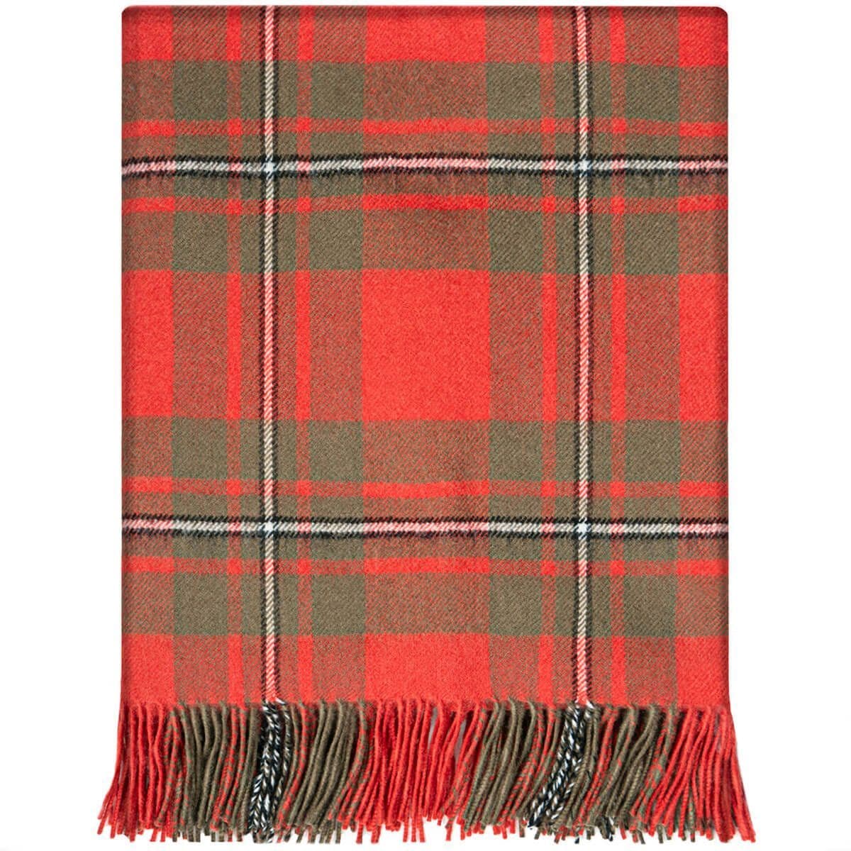 Pure Lambswool MacGregor Weathered Tartan Rug/Blanket - Made in Scotland