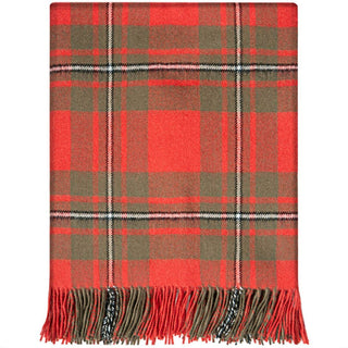 Pure Lambswool MacGregor Weathered Tartan Rug/Blanket - Made in Scotland