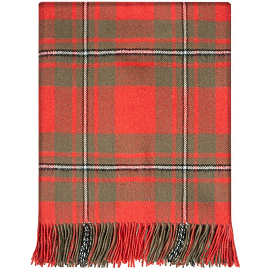 Pure Lambswool MacGregor Weathered Tartan Rug/Blanket - Made in Scotland