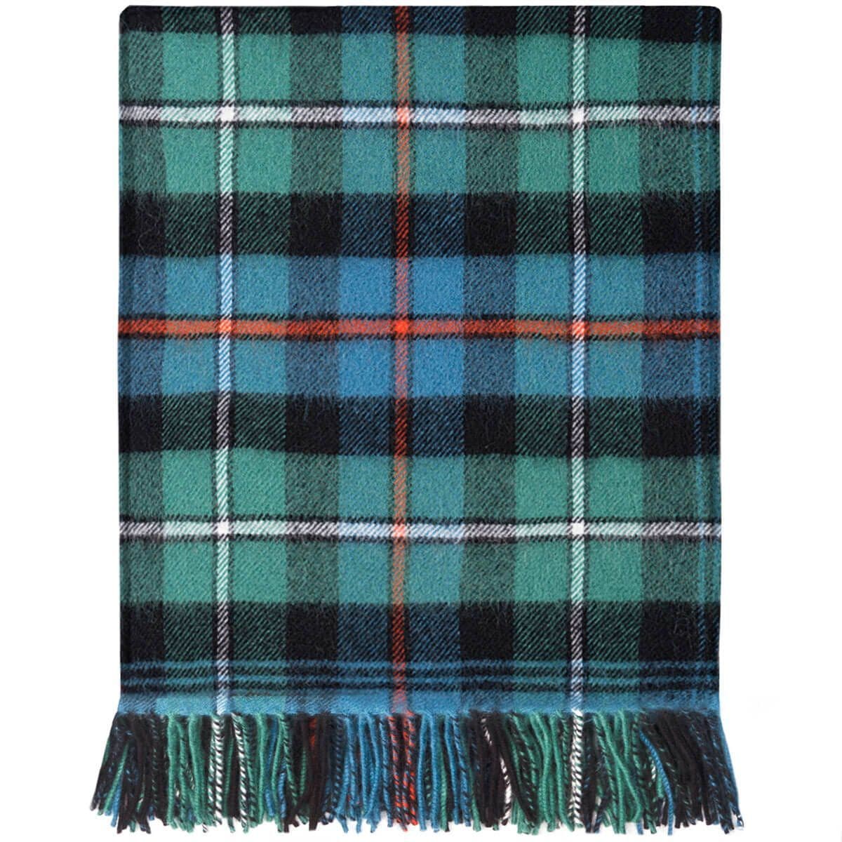 Pure Lambswool MacKenzie Ancient Tartan Rug/Blanket - Made in Scotland