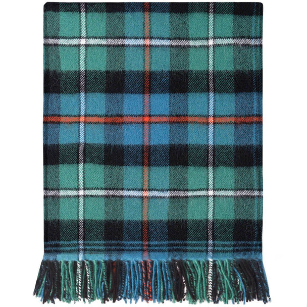 Pure Lambswool MacKenzie Ancient Tartan Rug/Blanket - Made in Scotland