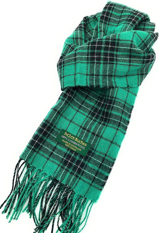 Pure Lambswool MacLean Hunting Ancient Tartan Scarf By Ingles Buchan of Scotland