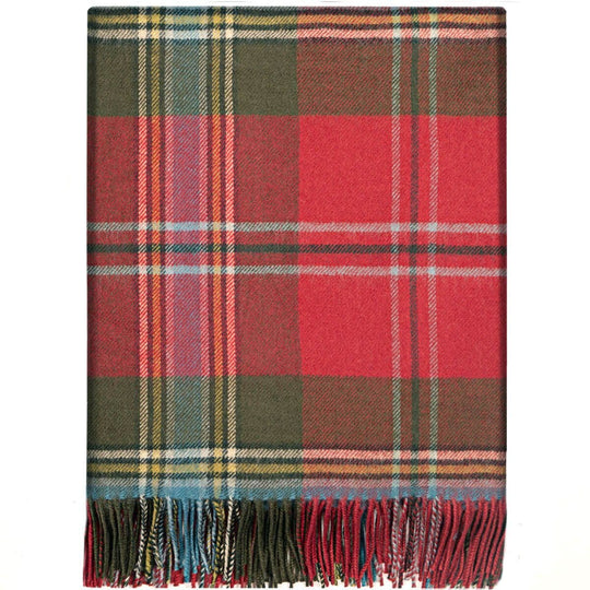 Pure Lambswool MacLean of Duart Weathered Tartan Rug/Blanket - Made in Scotland