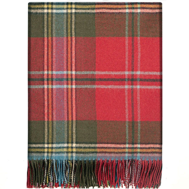 Pure Lambswool MacLean of Duart Weathered Tartan Rug/Blanket - Made in Scotland
