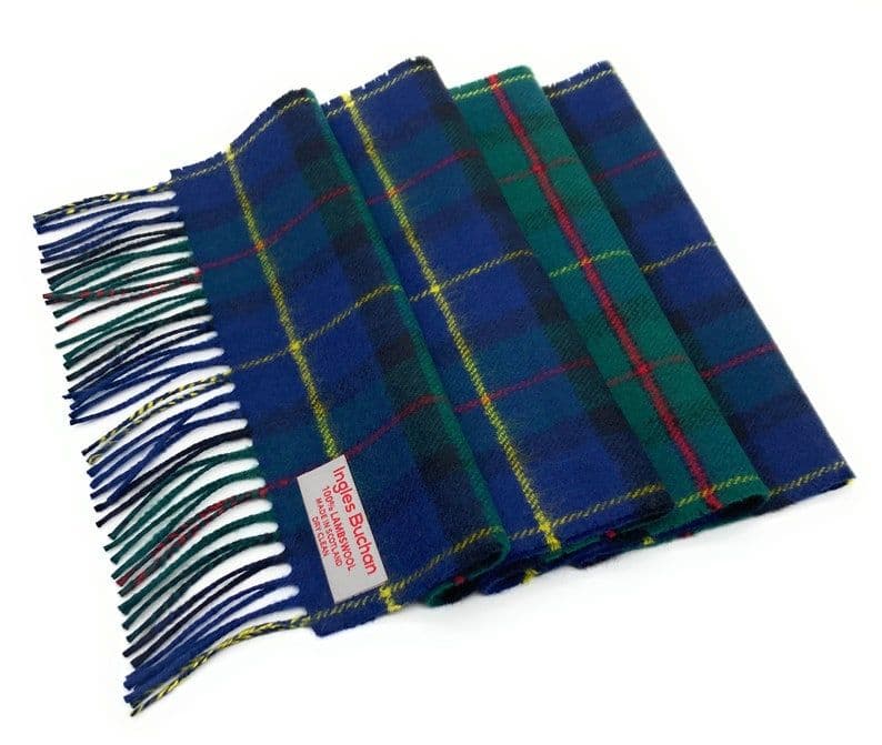 Pure Lambswool MacLeod of Harris Modern Tartan Scarf By Ingles Buchan of Scotland