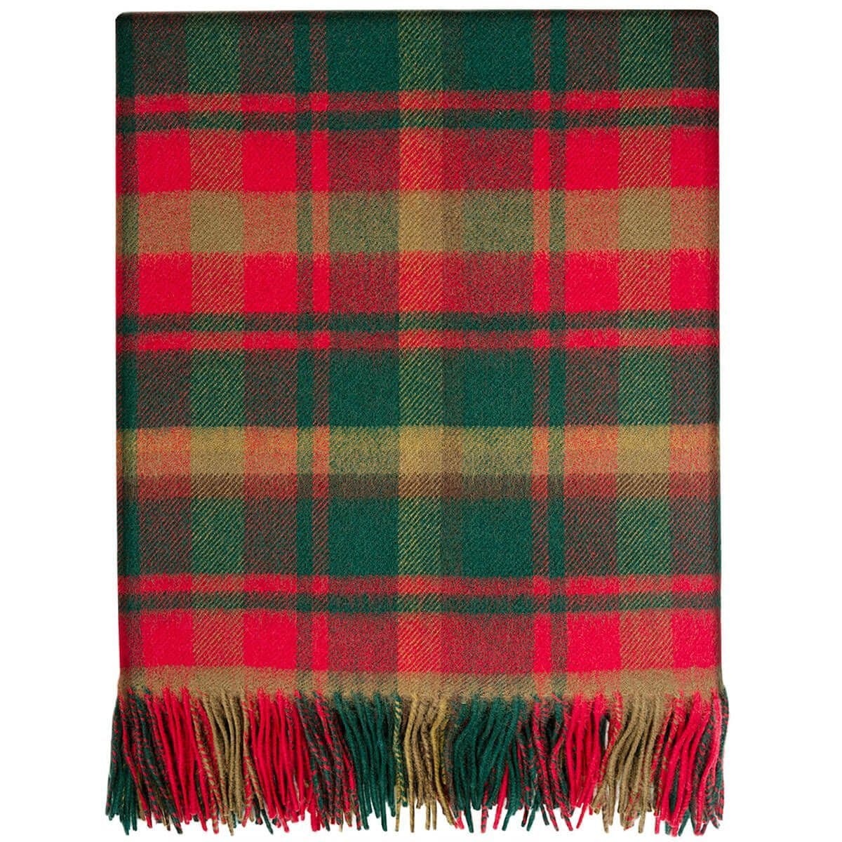 Pure Lambswool Maple Leaf Tartan Rug/Blanket - Made in Scotland