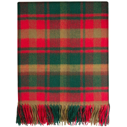 Pure Lambswool Maple Leaf Tartan Rug/Blanket - Made in Scotland