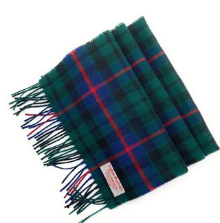 Pure Lambswool Morrison Green Tartan Scarf By Ingles Buchan of Scotland