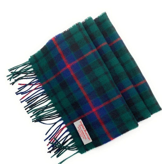 Pure Lambswool Morrison Green Tartan Scarf By Ingles Buchan of Scotland