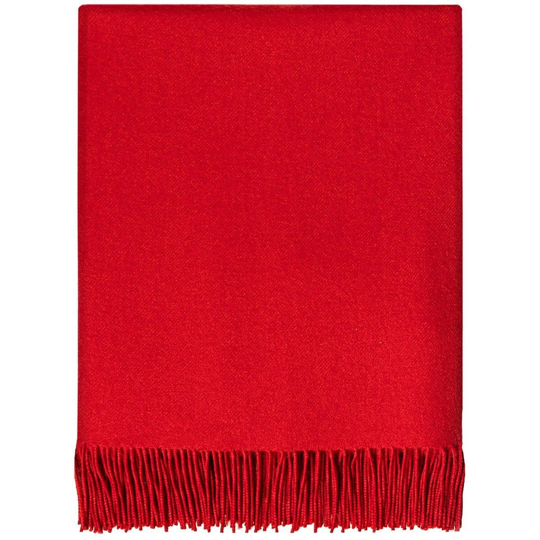 Pure Lambswool Plain Red Coloured Rug/Blanket - Made in Scotland