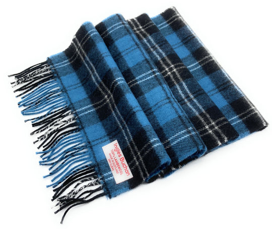 Pure Lambswool Ramsay Blue Tartan Scarf Made in Scotland