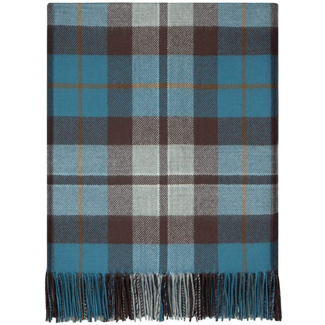 Pure Lambswool  Rose Hunting Grey Tartan Rug/Blanket - Made in Scotland