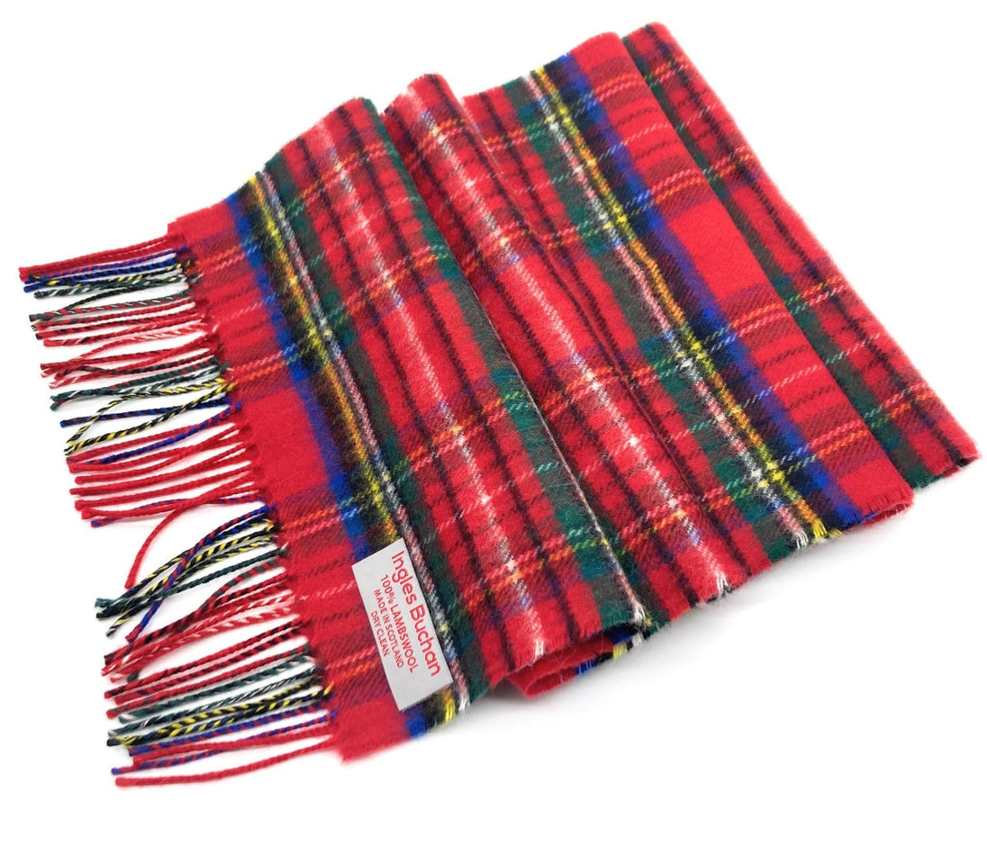Pure Lambswool Royal Stewart Tartan Scarf - Made in Scotland
