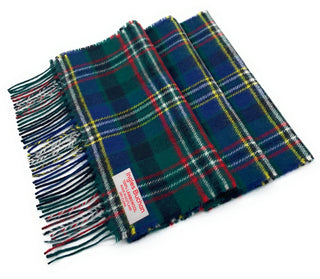 Pure Lambswool Scott Green Modern Tartan Scarf - Made in Scotland
