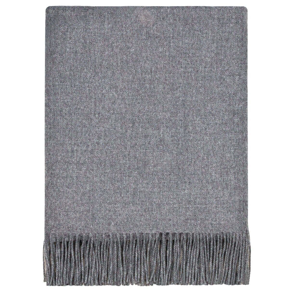 Pure Lambswool Steel Grey Coloured Rug/Blanket - Made in Scotland