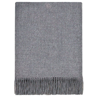 Pure Lambswool Steel Grey Coloured Rug/Blanket - Made in Scotland