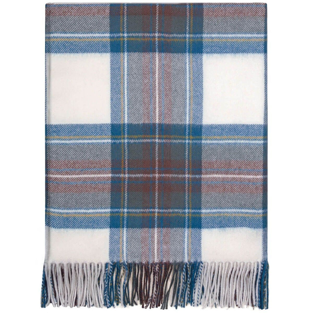 Pure Lambswool Stewart Blue Dress Tartan Rug/Blanket - Made in Scotland