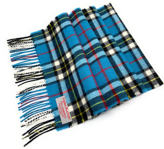 Pure Lambswool Thomson Blue Tartan Scarf Made in Scotland