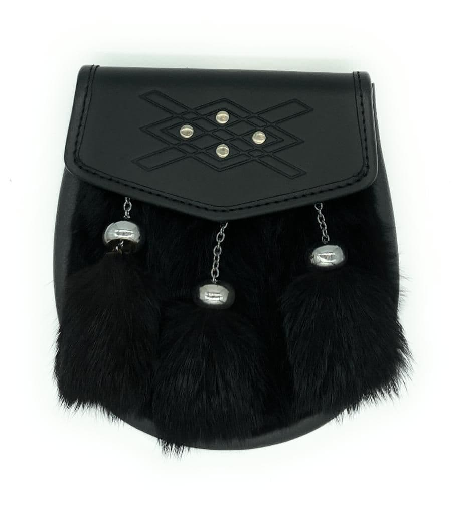 Scottish traditional full dress 4 stud design kilt sporran & chain belt