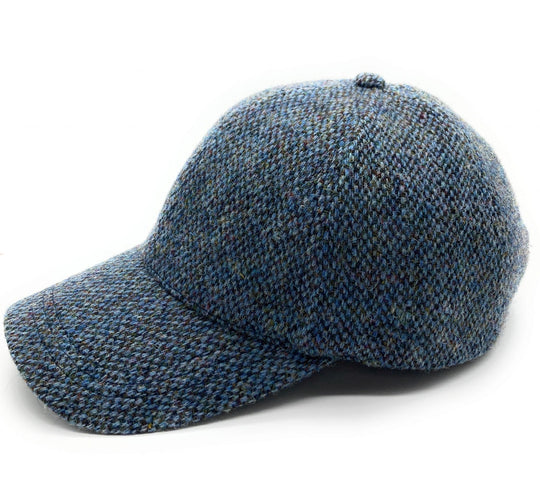 Unisex Blue Fleck Harris Tweed Adjustable Baseball Cap