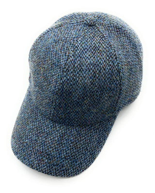 Unisex Blue Fleck Harris Tweed Adjustable Baseball Cap