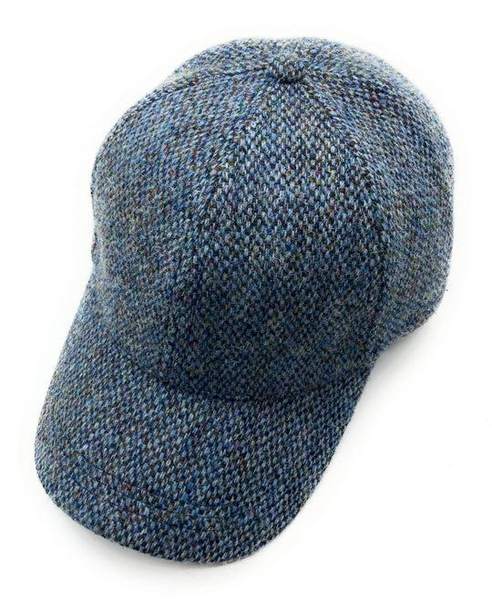 Unisex Blue Fleck Harris Tweed Adjustable Baseball Cap