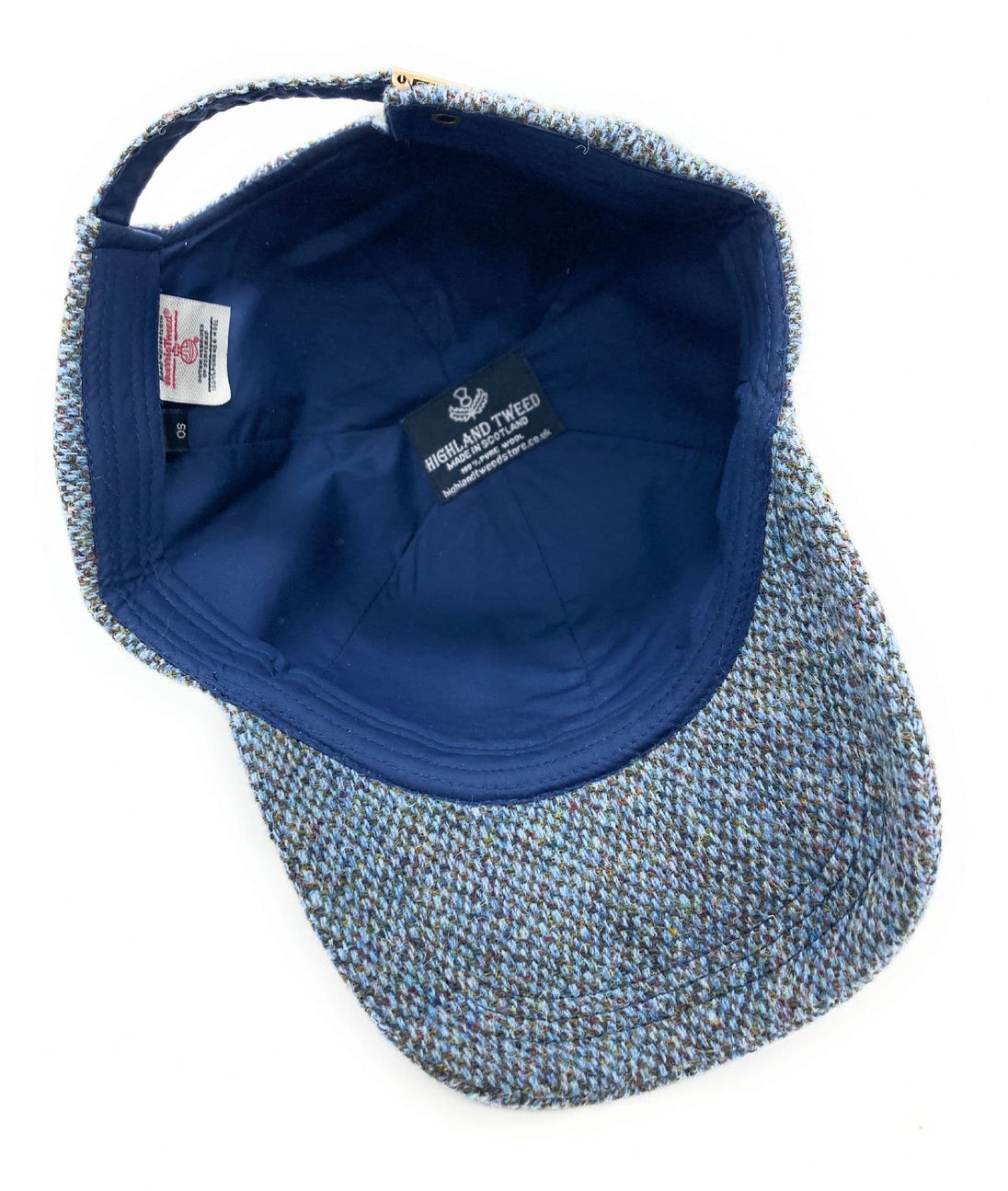 Unisex Blue Fleck Harris Tweed Adjustable Baseball Cap