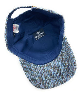 Unisex Blue Fleck Harris Tweed Adjustable Baseball Cap