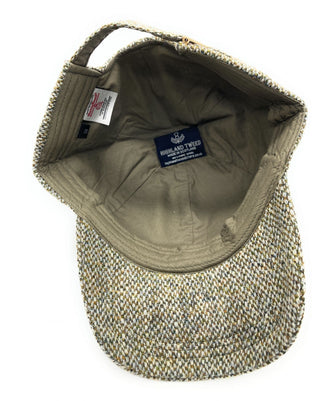Unisex Green Fleck Harris Tweed Adjustable Baseball Cap