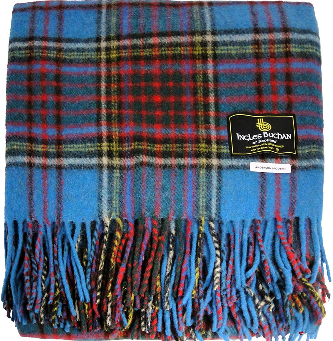 Wool Blend Anderson Tartan Travel Blanket/Rug By Ingles Buchan of Scotland