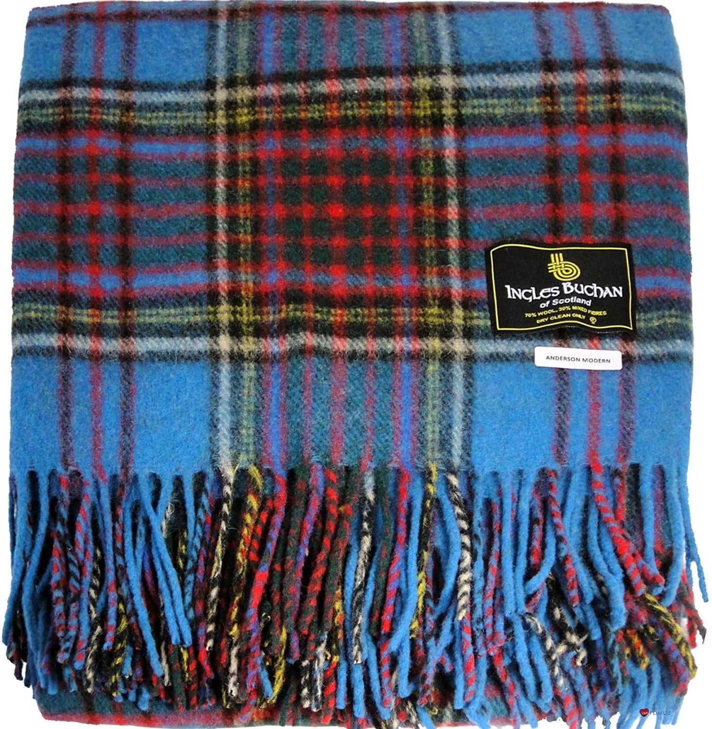 Wool Blend Anderson Tartan Travel Blanket/Rug By Ingles Buchan of Scotland