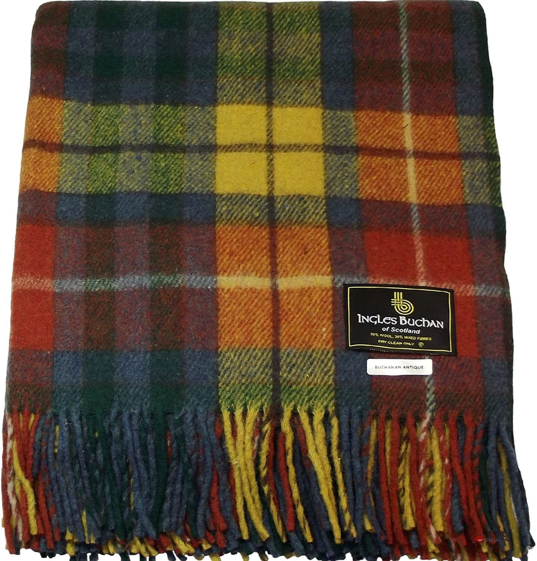 Wool Blend Buchanan Antique Tartan Travel Blanket/Rug By Ingles Buchan of Scotland