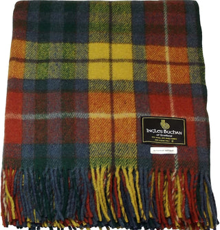 Wool Blend Buchanan Antique Tartan Travel Blanket/Rug By Ingles Buchan of Scotland
