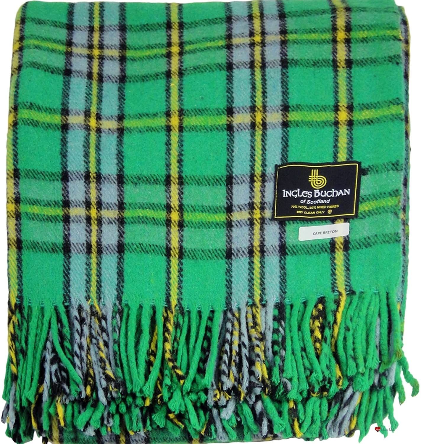 Wool Blend Cape Breton Tartan Travel Blanket/Rug By Ingles Buchan of Scotland