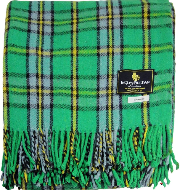 Wool Blend Cape Breton Tartan Travel Blanket/Rug By Ingles Buchan of Scotland