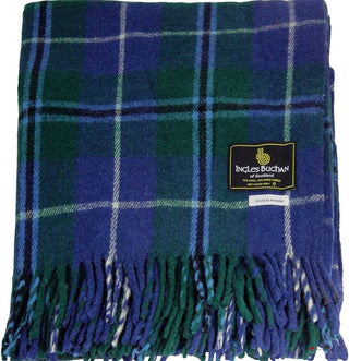 Wool Blend Douglas Modern Tartan Travel Blanket/Rug By Ingles Buchan of Scotland