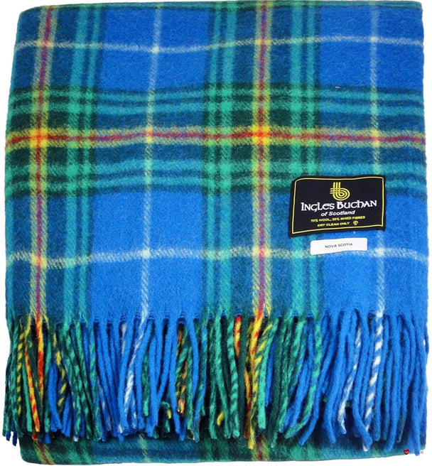 Wool Blend Nova Scotia Tartan Travel Blanket/Rug By Ingles Buchan of Scotland