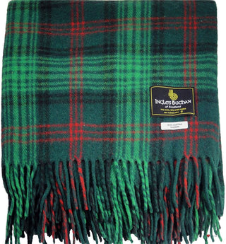 Wool Blend Ross Hunting Modern Tartan Travel Blanket/Rug By Ingles Buchan of Scotland