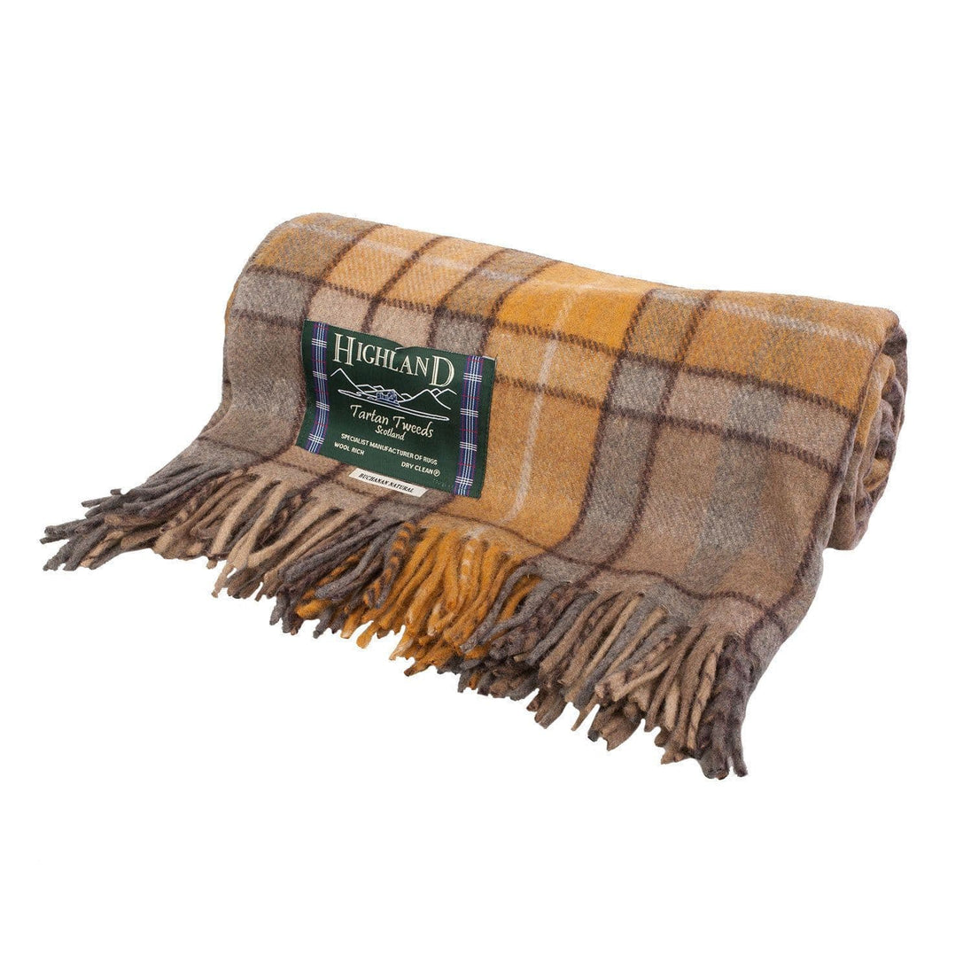 Wool Rich Buchanan Natural Tartan Travel Blanket