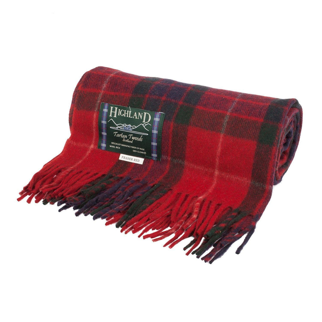 Wool Rich Fraser Red Tartan Travel Blanket