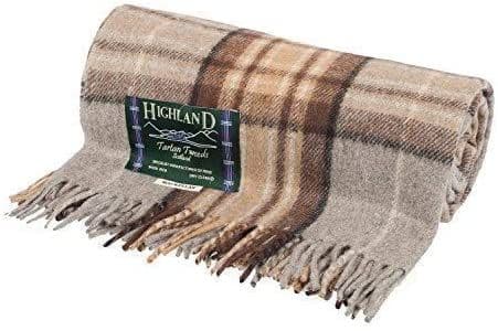 Wool Rich MacKellar Natural Tartan Travel Blanket