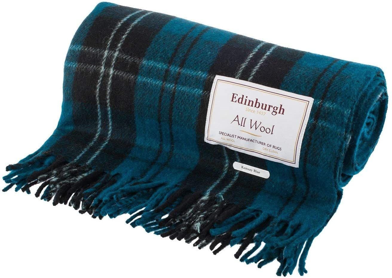 Wool Rich Ramsay Blue Tartan Travel Blanket
